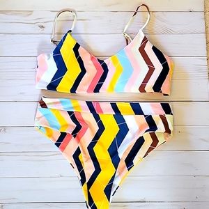 Womens Colorblock Bikini (Size M)
